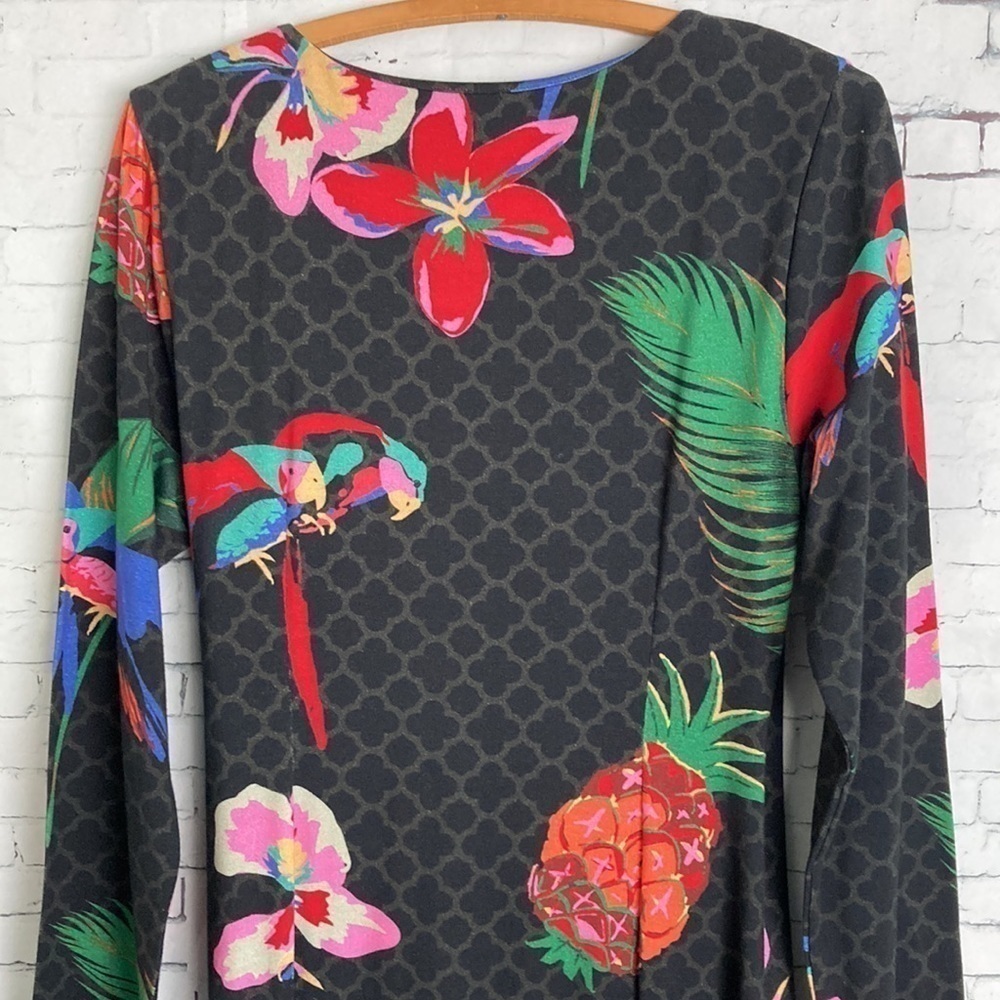 Soft Surroundings Wear Anywhere Tropical Floral Faux Wrap Maxi Dress Vacation - Picture 10 of 16